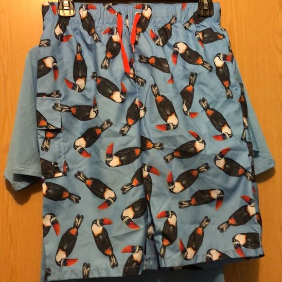 Oasis size large 14/16 swim shorts and rash guard NWT - Picture 2 of 7